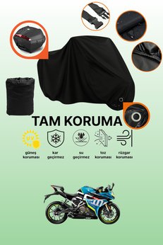 dokaca Siyah Arka Çanta ve Kilit Uyumlu CFmoto 250SR Uyumlu Motosiklet Brandası