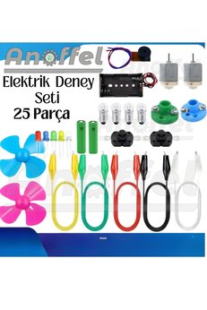 Anoffel Elektrik Deney Seti 25 Parça DC Motor Deney Seti VE Paralel VE Seri Deneyi