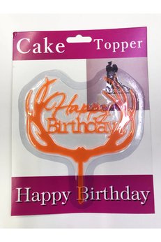 Evimdeyokyok Happy Birthday Yazılı Turuncu Dallı Pasta Kek Çubuğu