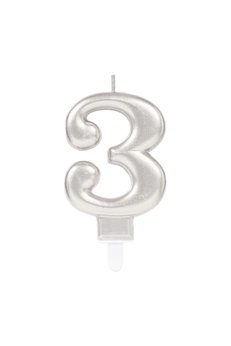 Evimdeyokyok 3 Rakam Mum Gümüş Renk