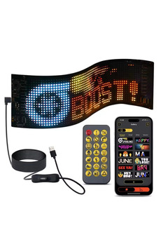 Evimdeyokyok Led Panel Cama Yapışan Telefon Kontrollü Led Ekran Panel 16*64 Led Sayısı