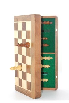 Evimdeyokyok Mıknatıs Taşlı Ahşap Katlanabilir Kutulu Satranç Oyunu 35 Cm G224