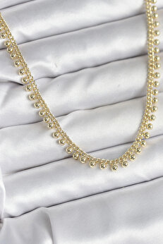 Evyora Pi̇ri̇nç Gold Renk Sıralı Topçuk Model Kadın Kolye