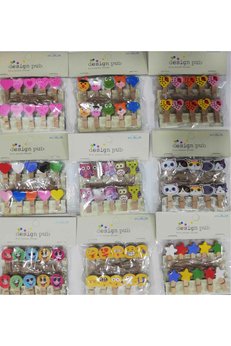 Evimdeyokyok 10 Lu Şekilli Ahşap Mandallar 3.5Cm (10 Lu Set-10 Paket)