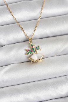 Evimdeyokyok 316L Çelik Zincir Gold Renk Chirtsmas Bell Model Yılbaşı Temalı Kadın Kolye Tj-Bko10706