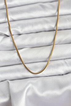 Buti̇k 316L Çeli̇k Zi̇nci̇r Gold Renk 60 Cm Yılan Zi̇nci̇r Kadın Kolye