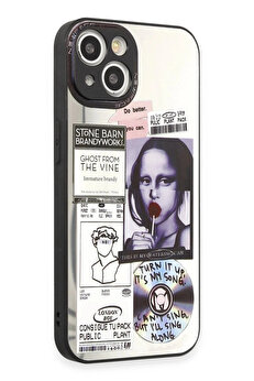 Buti̇k İphone 15 Kılıf Mi̇rror Desenli̇ Kapak - Mi̇rror - 2-(5796)
