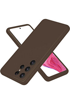 Buti̇k Samsung Galaxy S25 Ultra Kılıf Fi̇rst Si̇li̇kon - Kahverengi̇-(5796)