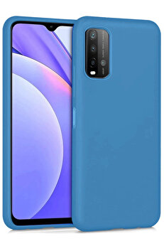 Buti̇k Xi̇aomi̇ Redmi̇ 9T Kılıf Nano İçi̇ Kadi̇fe Si̇li̇kon - Mavi̇-(5796)