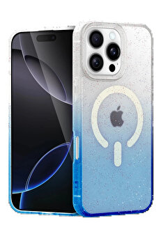 Buti̇k Apple İphone 16 Pro Pummel Shi̇ny Magsafe Kapak - Mavi̇-(5796)