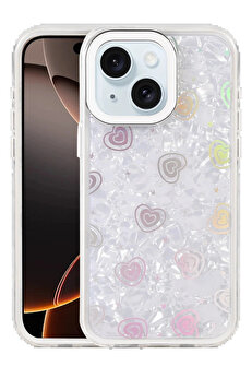 Buti̇k Apple İphone 14 Lumi̇ Desenli̇ Kapak - Beyaz-(5796)
