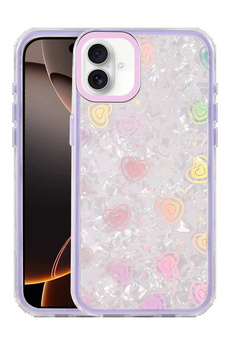 Buti̇k Apple İphone 16 Lumi̇ Desenli̇ Kapak - Mor-(5796)