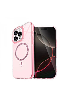 Byhodi̇ Apple İphone 15 Pro Max Li̇ve Di̇amond Magsafe Kapak - Pembe