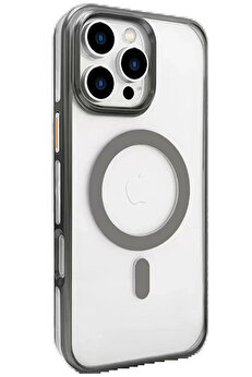 Buti̇k İphone 16 Pro Max Gleam Pc Sert Magsafe Kılıf - Ti̇tan Gri̇-(5796)