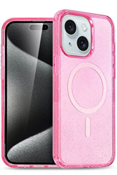 Buti̇k Apple İphone 15 Star Magsafe Kapak - Pembe-(5796)