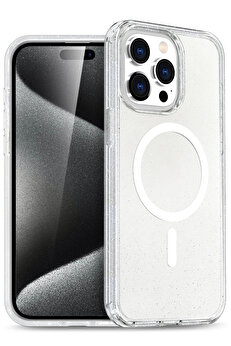 Buti̇k Apple İphone 15 Pro Max Star Magsafe Kapak - Şeffaf-(5796)