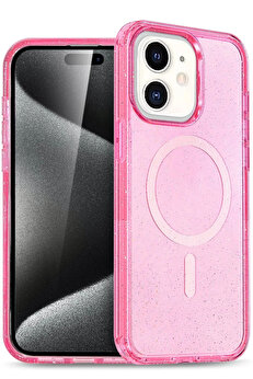Buti̇k Apple İphone 12 Star Magsafe Kapak - Pembe-(5796)