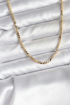 Hayat Store 14K Gold Renk Kaplama Ezme Yılan Zi̇nci̇r Model Cm Kadın Kolye