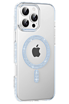 Buti̇k Apple İphone 16 Pro Max Move Taşlı Magsafe Kapak - Mavi̇-(5796)
