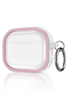 Buti̇k Ai̇rpods Pro 2 (2.Nesi̇l) Shi̇ny Şeffaf Kılıf - Pembe-(5796)