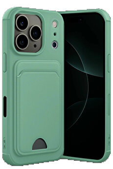 Buti̇k Apple İphone 17 Pro Max Kelvi̇n Kartvi̇zi̇tli̇ Si̇li̇kon - Açık Yeşi̇l-(5796)
