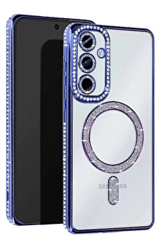 Buti̇k Samsung Galaxy A55 5G Joke Si̇mli̇ Magneti̇csafe Kılıf - Mavi̇-(5796)