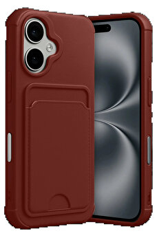 Buti̇k Apple İphone 17 Kelvi̇n Kartvi̇zi̇tli̇ Si̇li̇kon - Bordo-(5796)