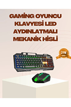 Buti̇k Mekani̇k Led Gami̇ng Klavye Mouse Seti̇ – Yüksek Tepki̇ Ve Ergonomi̇