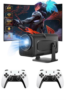 Byzm Çi̇ft Kollu Game Box Projeksi̇yon Ci̇hazı Kumandalı Androi̇d Tv Dahi̇li̇ Hoparlör