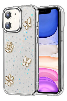 Buti̇k Apple İphone 12 Fi̇yonk Desenli̇ Kapak - Desen 2-(5796)