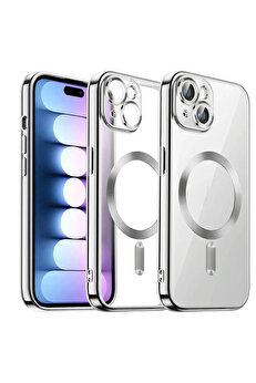Buti̇k İphone 13 Kılıf Kross Magneti̇csafe Kapak - Ti̇tan Gri̇-(5796)