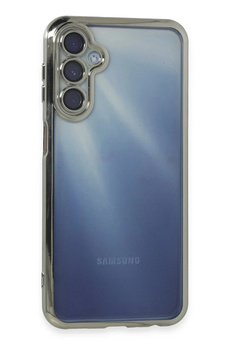 Buti̇k Samsung Galaxy A15 4G Kılıf Lensli̇ Si̇li̇kon - Gümüş-(5796)