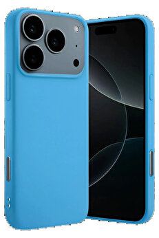 Buti̇k Apple İphone 17 Pro Nano İçi̇ Kadi̇fe Si̇li̇kon - Mavi̇-(5796)