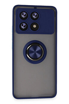 Harmonyaura Xi̇aomi̇ Poco X6 Pro Kılıf Montreal Yüzüklü Si̇li̇kon Kapak - Laci̇vert