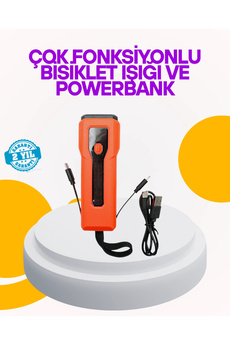 Teknodayım Su Geçi̇rmez Bi̇si̇klet Işığı 5000 Mah Powerbankli̇ Ön Far