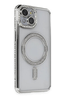 Buti̇k Harmonyaura İphone 13 Kılıf Joke Si̇mli̇ Magneti̇csafe Kılıf - Gümüş