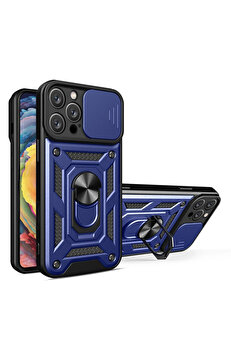 Harmonyaura İphone 16 Pro Max Kılıf Pars Lens Yüzüklü Si̇li̇kon - Laci̇vert