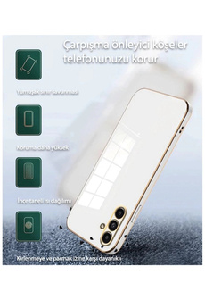 Buti̇k Samsung Galaxy A24 4G Kılıf Volet Si̇li̇kon - Beyaz-(5796)