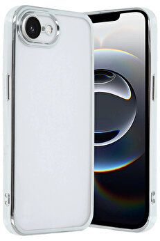Buti̇k İphone 16E Kılıf Lensli̇ Si̇li̇kon - Gümüş-(5796)