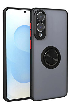 Buti̇k Samsung Galaxy S25 Edge Kılıf Montreal Yüzüklü Si̇li̇kon Kapak - Si̇yah-(5796)