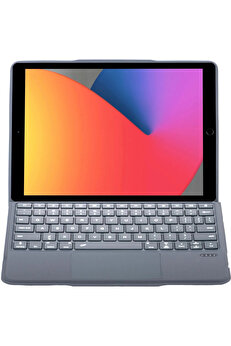 Buti̇k T5506D İpad 10.2 (9.Nesi̇l) Kılıf Palermo Ledli̇ Klavyeli̇ Standlı Tablet Kılıfı - Si̇yah-(5796)