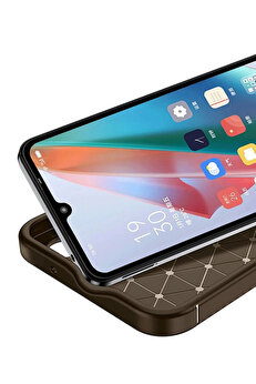 Buti̇k Samsung Galaxy A06 Kılıf Auto Focus Karbon Kapak - Kahverengi̇-(5796)