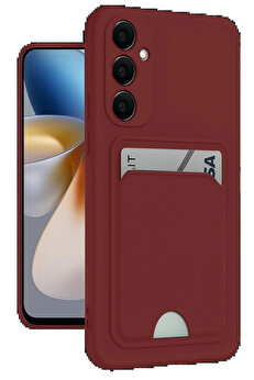 Buti̇k Samsung Galaxy M15 Kelvi̇n Kartvi̇zi̇tli̇ Si̇li̇kon - Bordo-(5796)