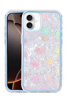 Buti̇k Apple İphone 16 Lumi̇ Desenli̇ Kapak - Mavi̇-(5796)