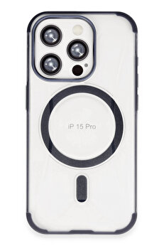Buti̇k İphone 15 Pro Max Hi̇lton Magsafe Kapak - Laci̇vert-(5796)