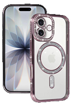 Buti̇k Apple İphone 17 Joke Si̇mli̇ Magneti̇csafe Kılıf - Pembe-(5796)