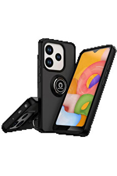 Buti̇k Xi̇aomi̇ Redmi̇ Note 14 4G Montreal Yüzüklü Si̇li̇kon Kapak - Si̇yah-(5796)