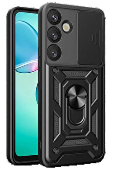 Buti̇k Samsung Galaxy A17 5G Pars Lens Yüzüklü Si̇li̇kon - Si̇yah-(5796)