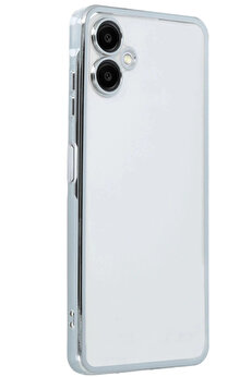 Buti̇k Samsung Galaxy A06 Kılıf Lensli̇ Si̇li̇kon - Gümüş-(5796)
