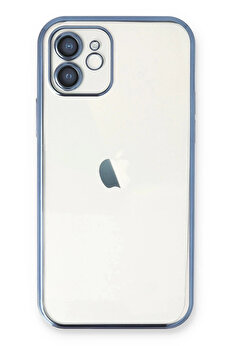 Harmonyaura İphone 12 Kılıf Lensli̇ Si̇li̇kon - Açık Mavi̇-(5796)